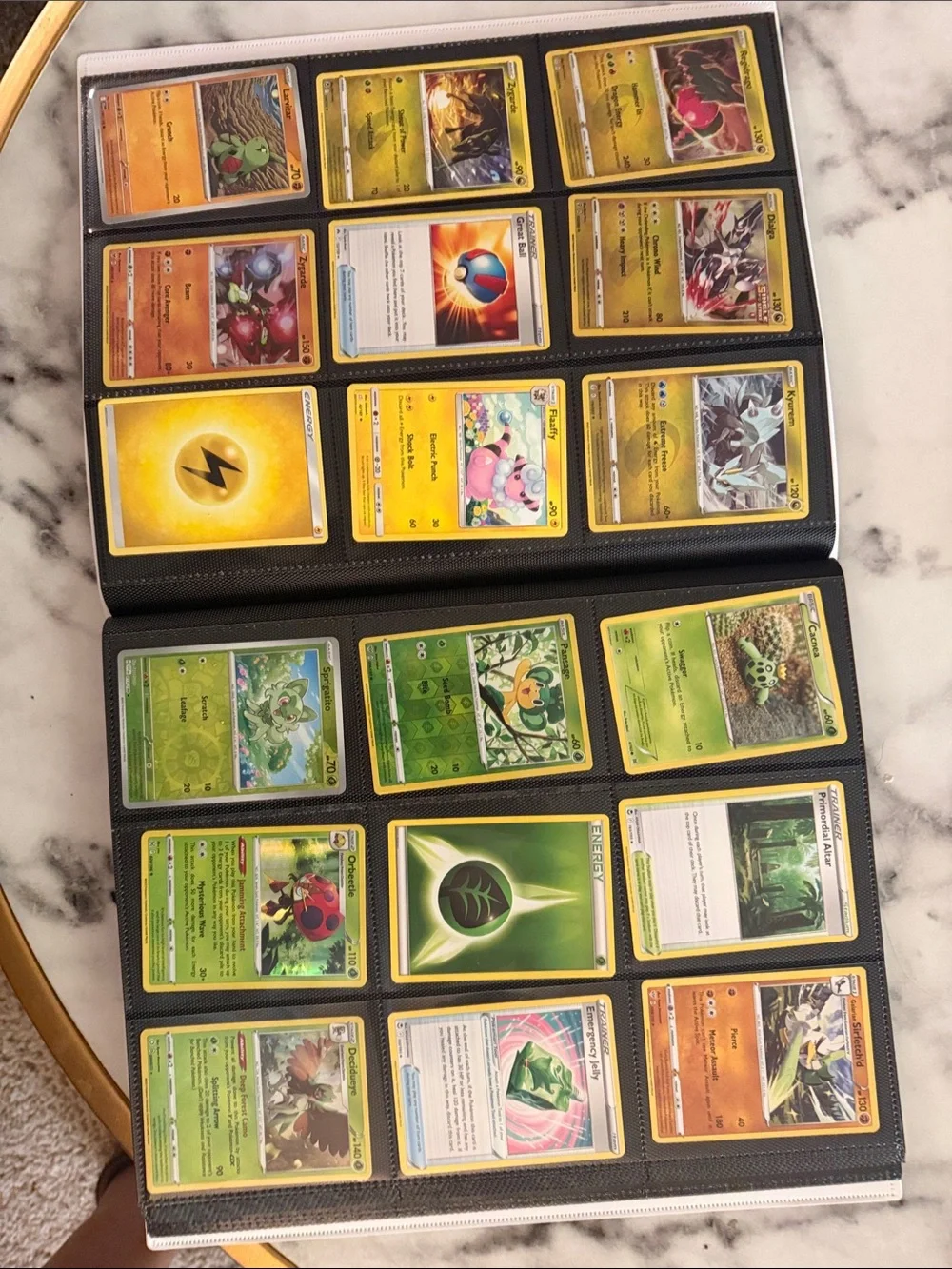 Pokemon Card Binder pages of cards - lots of sets